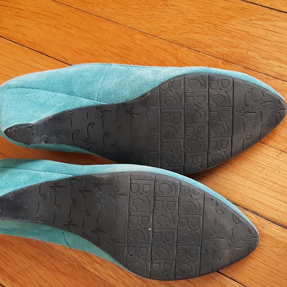 Teal suede heels Because I Live Life on the edge Brand size 10 - Picture 3 of 4